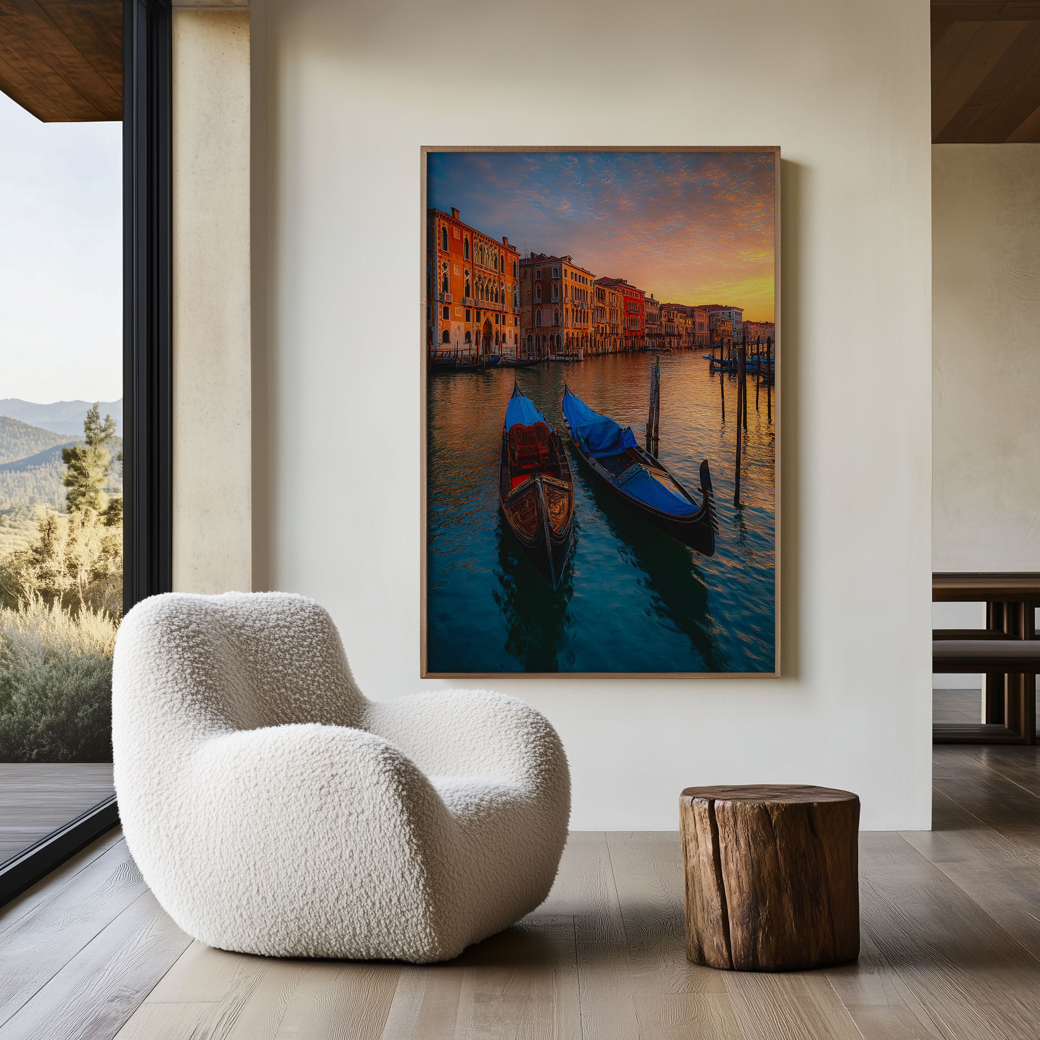 Venice Gondola Wall Art Print | Grand Canal Sunset Photography | Italy Cityscape Poster | Romantic Venice Travel Print | European Home Decor