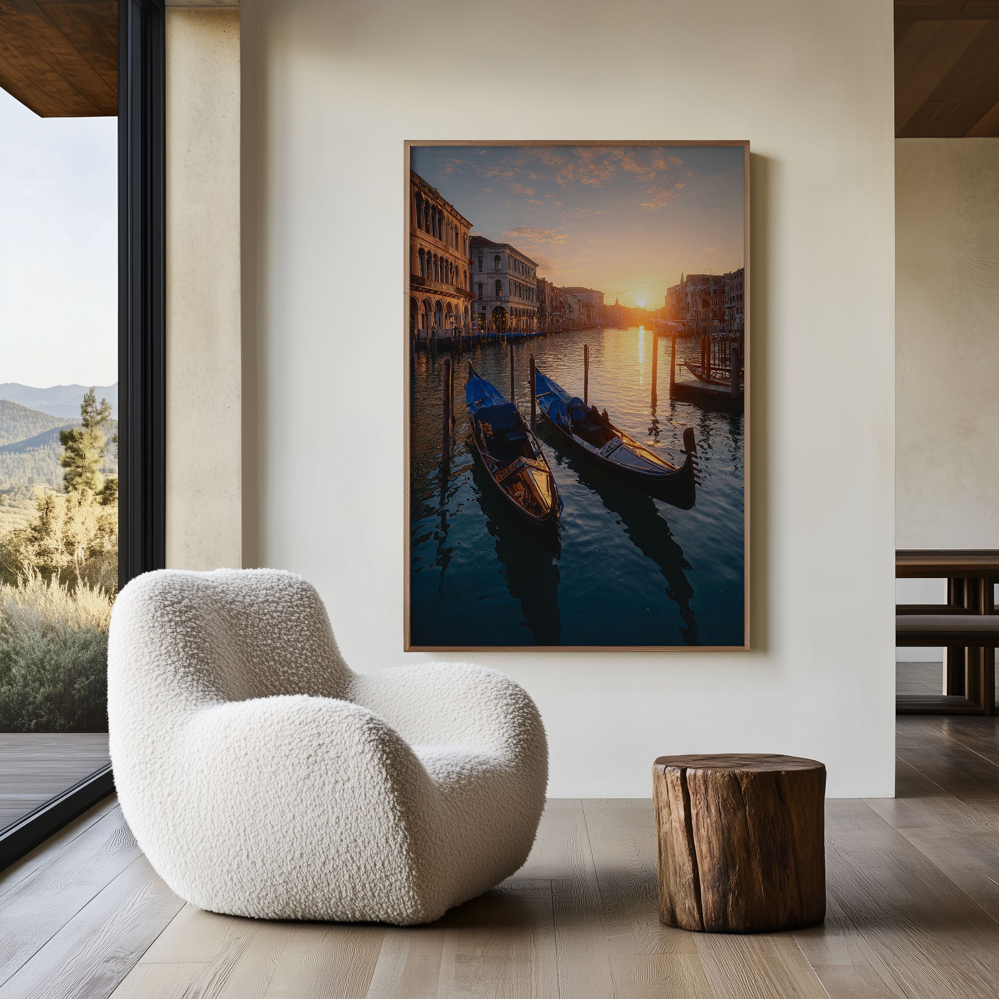 Venice Gondola Sunrise Wall Art Print | Grand Canal Dawn Photography | Italy Cityscape Poster | Romantic Venice Travel Print | European Home Decor