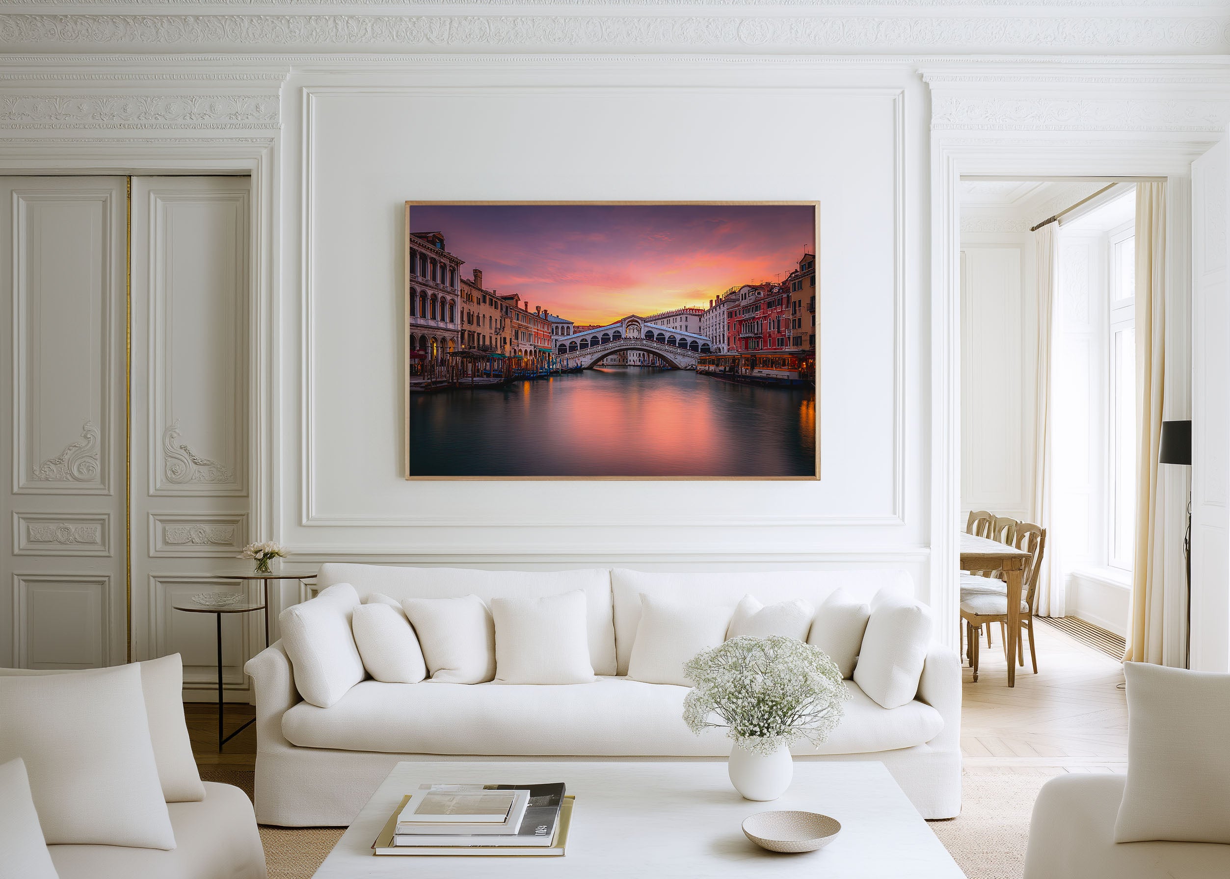 Rialto Bridge Venice Print – Sunset Canal Wall Art