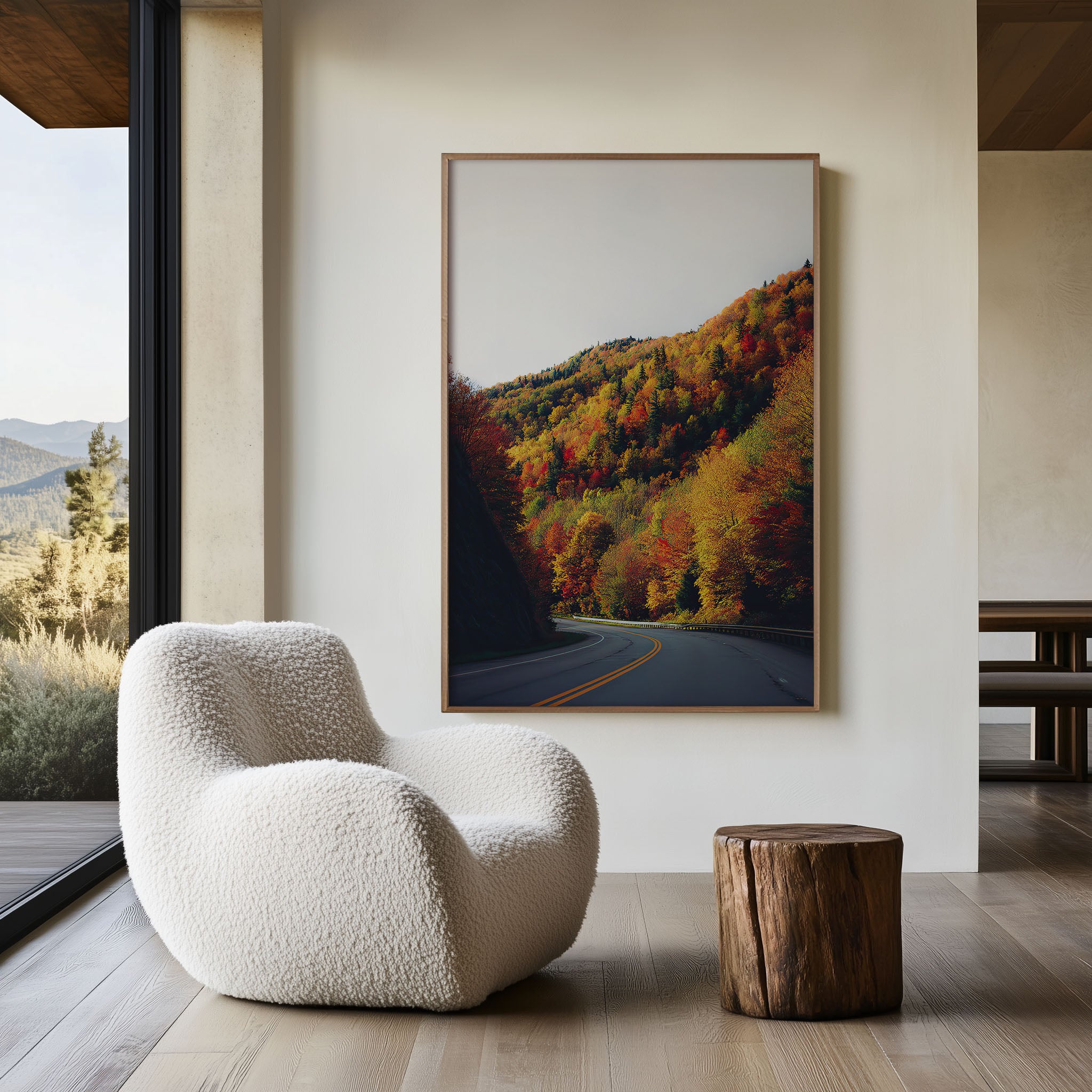 Autumn Road Wall Art | Vermont Fall Foliage Landscape Print