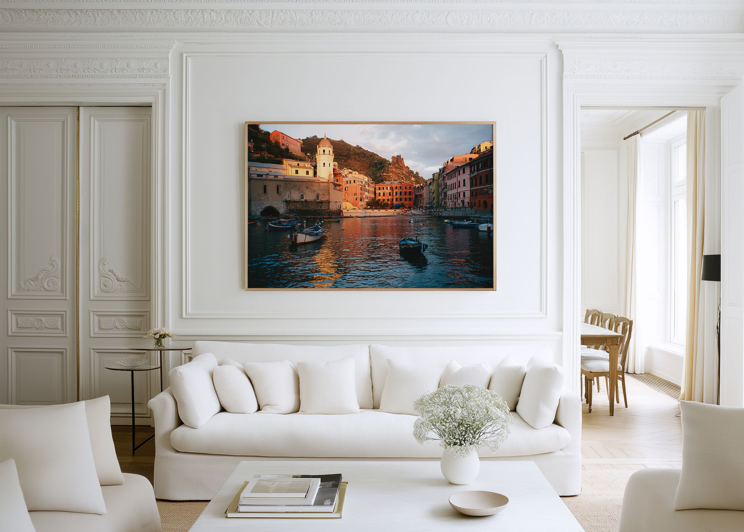 Vernazza Cinque Terre Wall Art – Italy Harbor Village Sunset