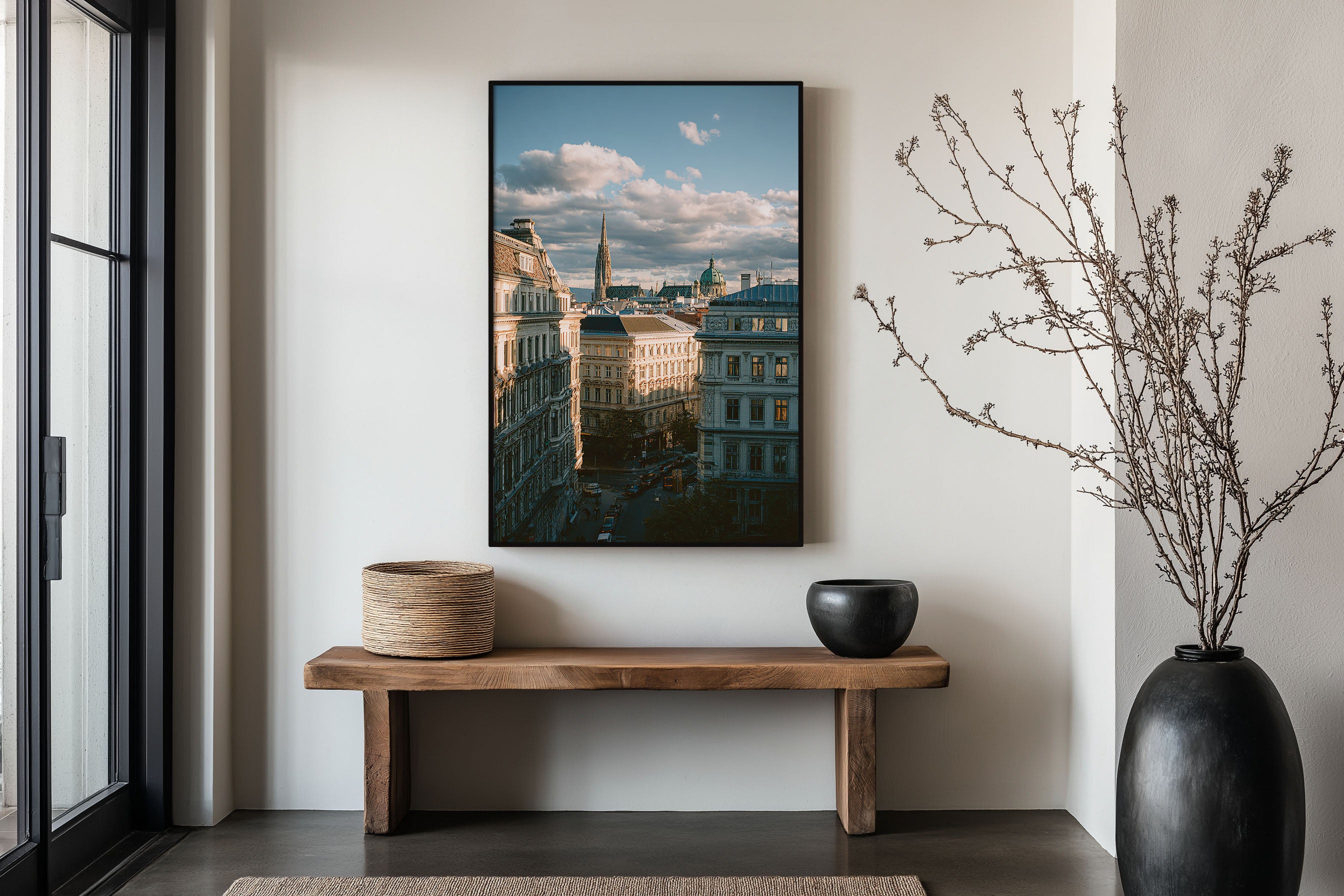 Vienna Stephansdom Street View Wall Art Print | Austria Inner City Golden Hour Architecture Photography | Viennese Travel Poster | Classical European Home Decor
