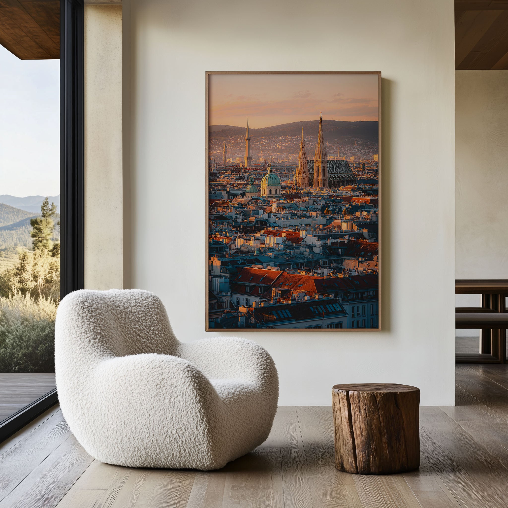 Vienna Skyline Sunset Wall Art | St. Stephen's Cathedral Austria Print | Travel Photography Poster