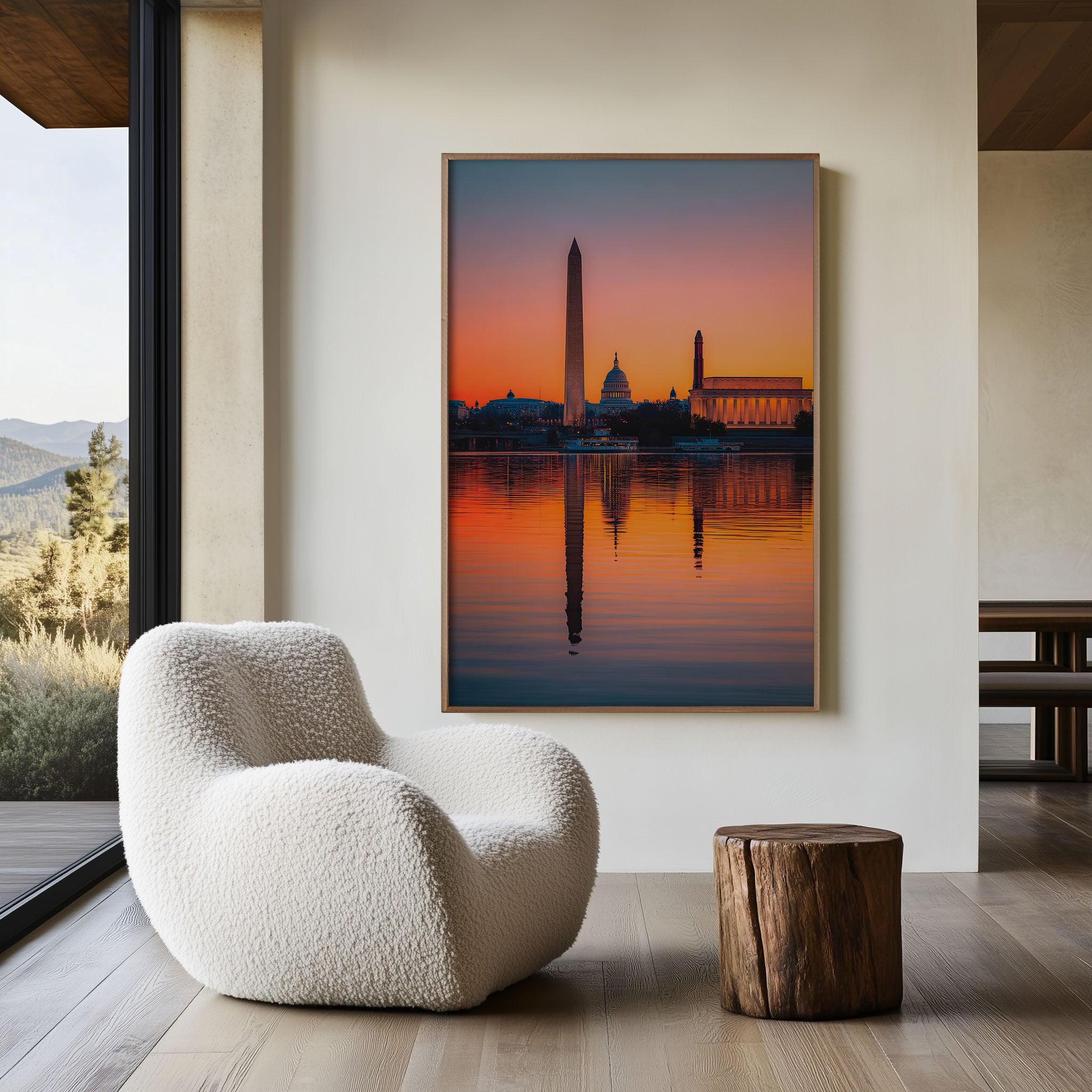 Washington D.C. Sunrise Wall Art | Washington Monument Lincoln Memorial Capitol Reflection Print | Travel Photography Poster