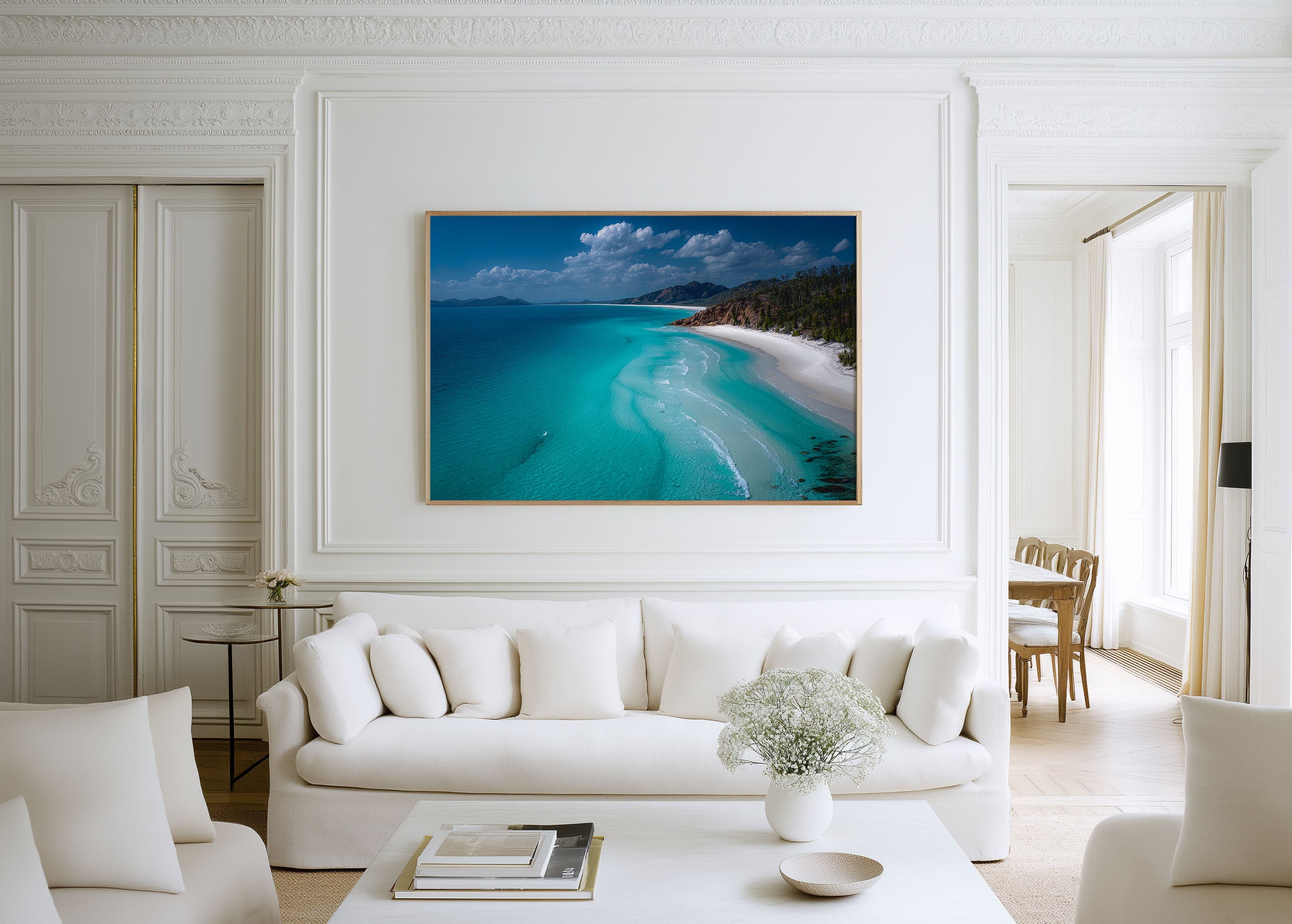 Whitehaven Beach Aerial Wall Art Print – Whitsundays Turquoise Ocean