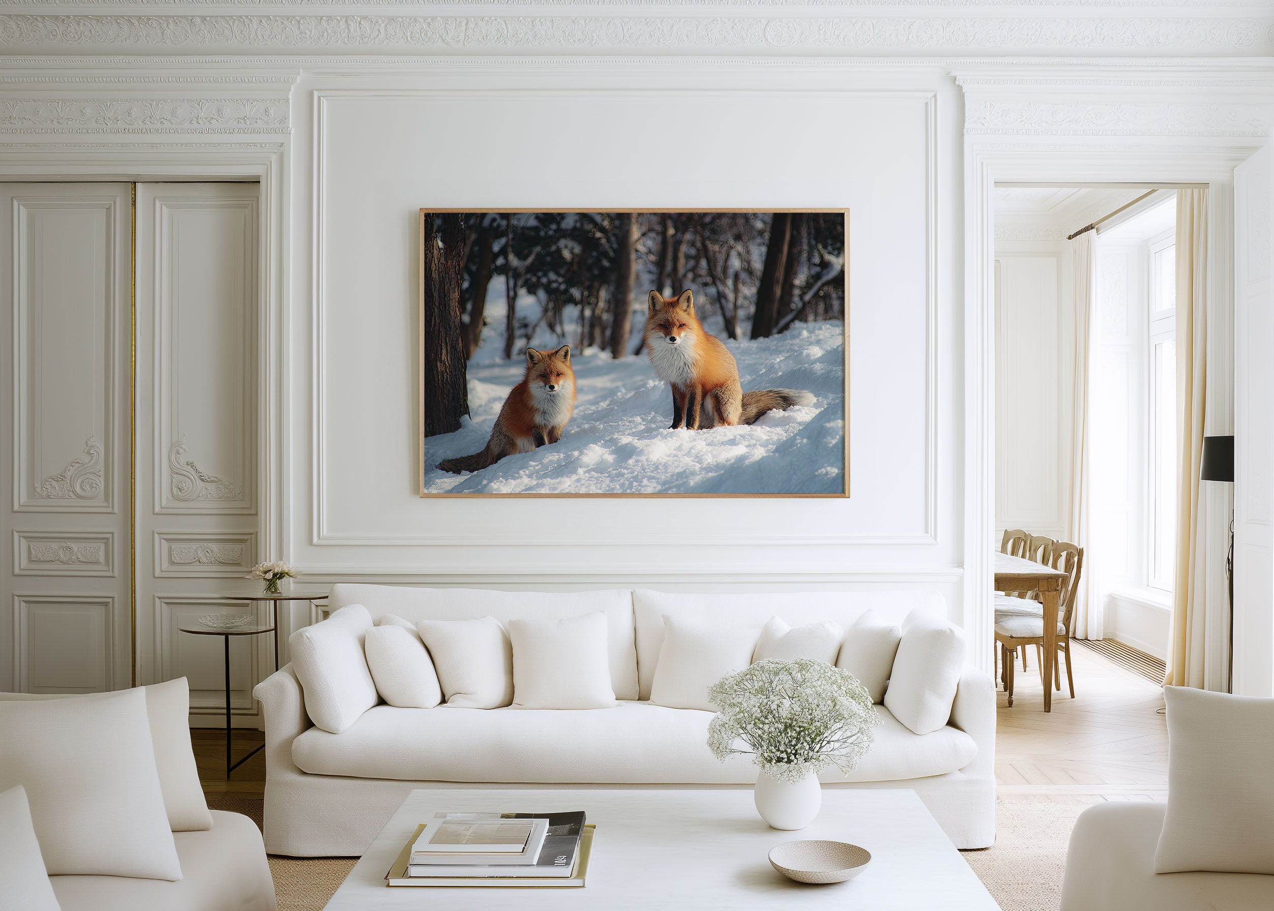 Winter Whispers – Hokkaido Red Foxes Wall Art Print