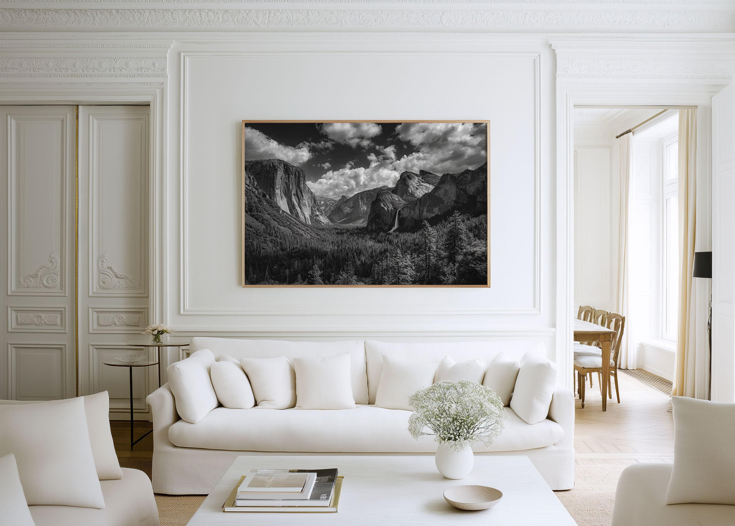 Yosemite Valley Black & White Wall Art Print
