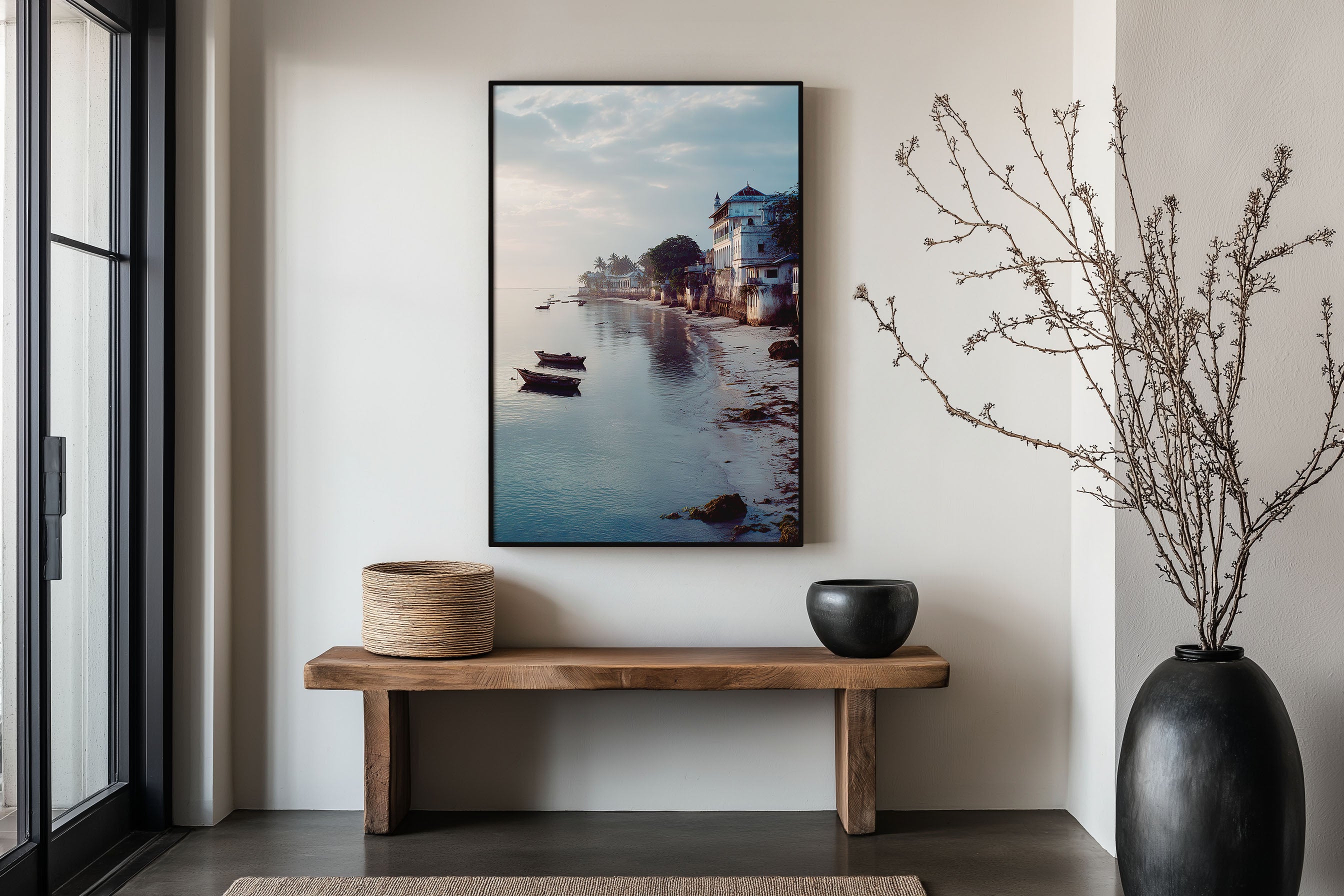 Zanzibar Stone Town Wall Art Print | Tanzania Indian Ocean Waterfront Dhow Photography | East Africa Travel Poster | Coastal Boho Home Decor