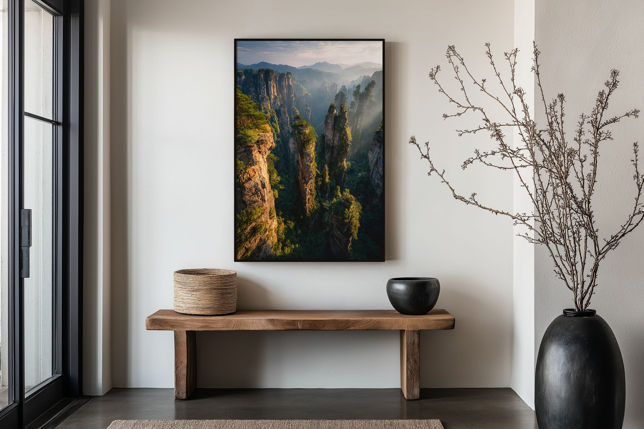 Zhangjiajie Pillar Mountains Wall Art Print | Yuanjiajie China Landscape Photography | Avatar Floating Mountains Poster