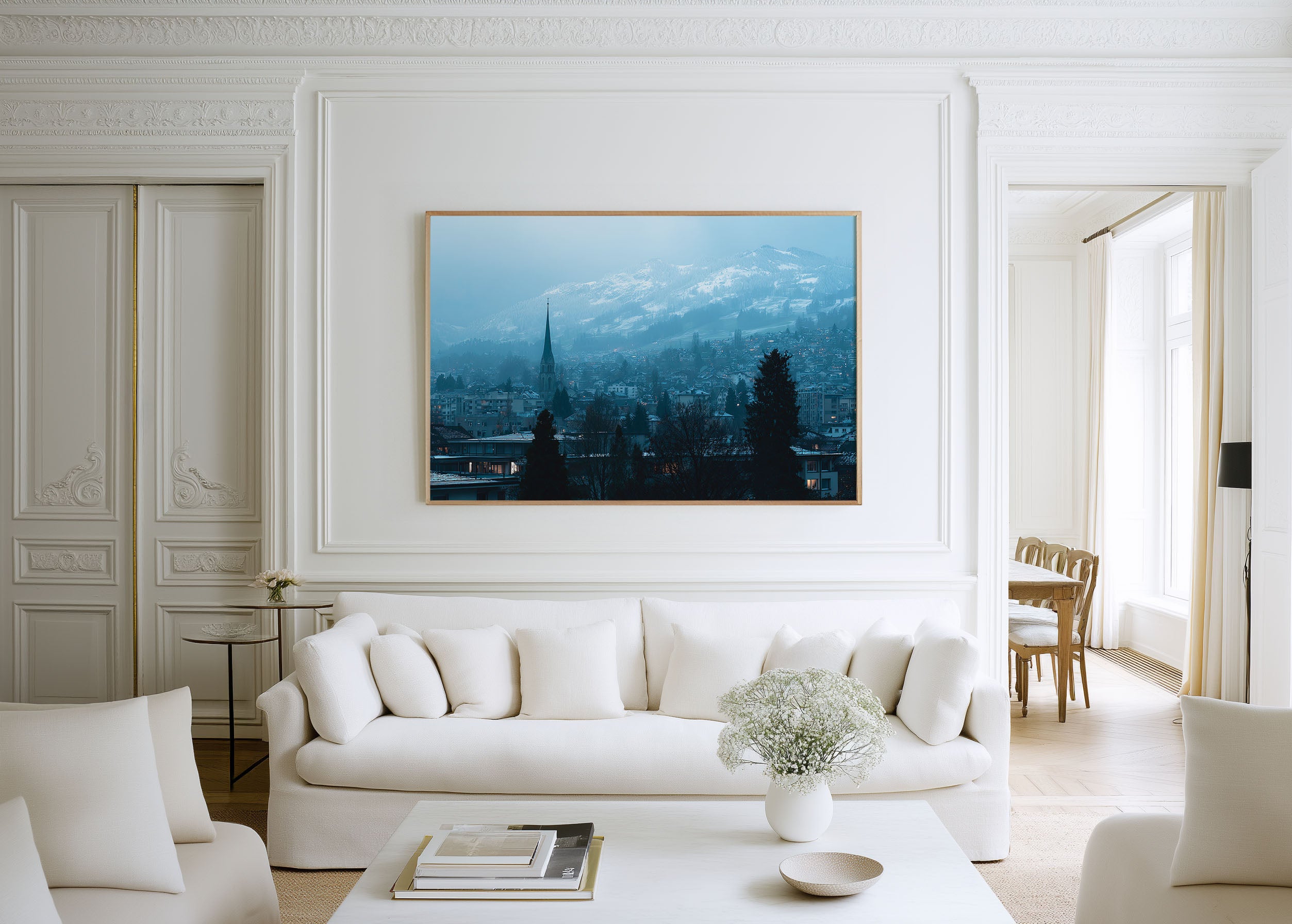 Zurich Switzerland Skyline Wall Art Print – Alpine Mountain Cityscape