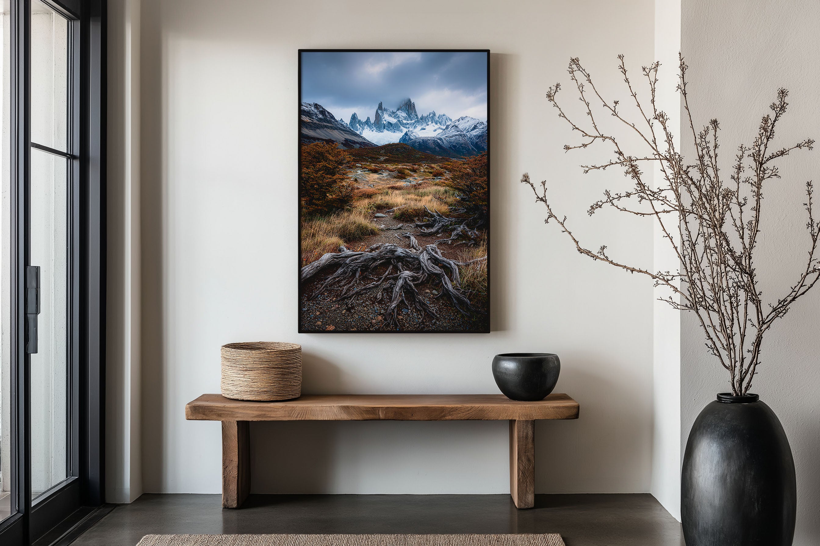 Fitz Roy Autumn Storm Trail Wall Art Print | Patagonia Argentina Moody Photography | El Chaltén Winter Roots Wilderness Poster