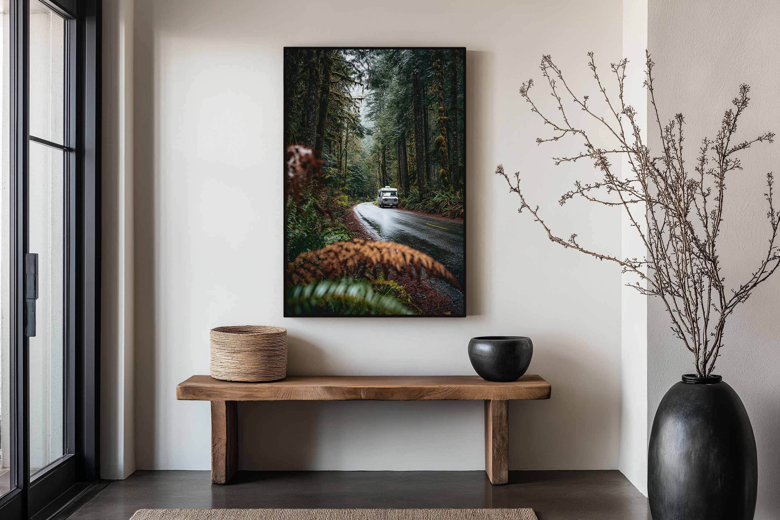 Olympic National Park Rainforest Road Trip Print | Pacific Northwest Forest Wall Art | Hoh Rainforest RV Campervan Forest Road Photography Poster