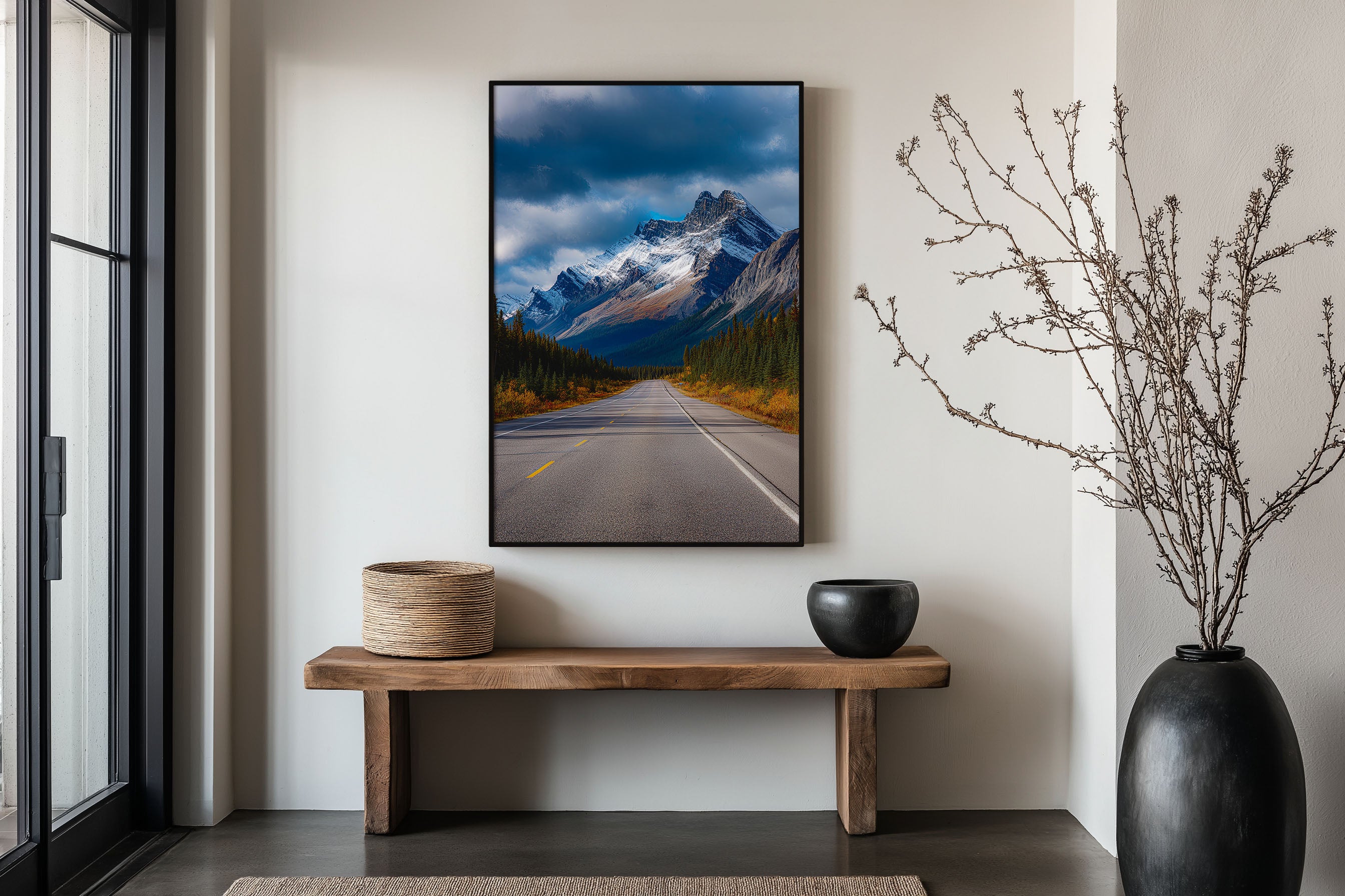 Icefields Parkway Banff Print | Canadian Rockies Highway Wall Art | Alberta Mountain Road Autumn Storm Landscape Photography Poster