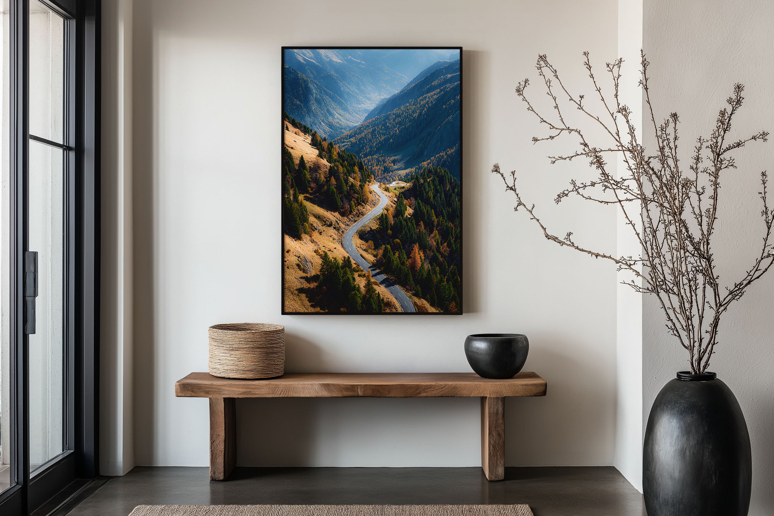 Austrian Alps Autumn Mountain Pass Road Print | Alpine Valley Road Wall Art | Timmelsjoch Mountain Pass Fall Forest Landscape Photography Poster