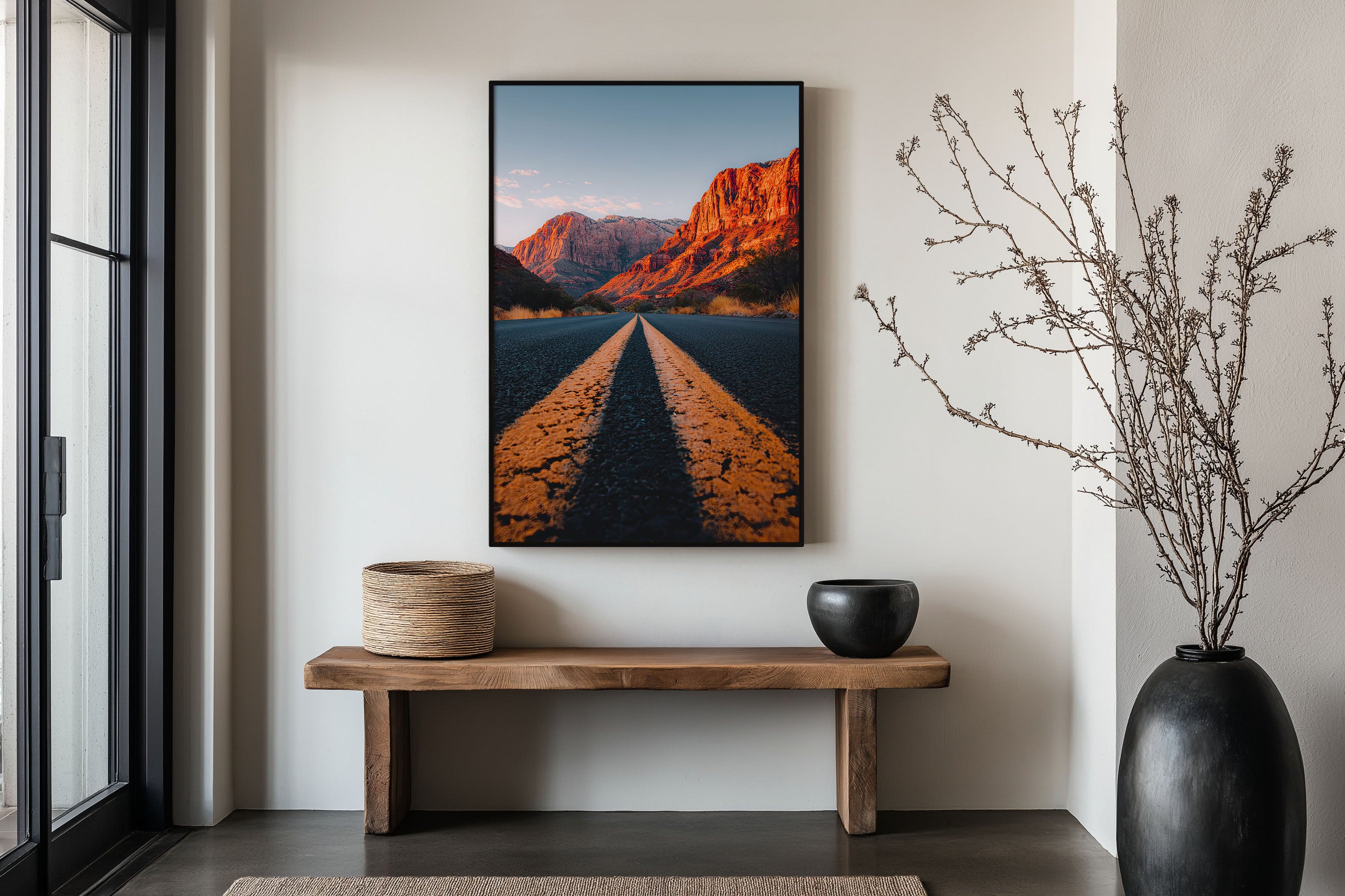 Red Rock Canyon Nevada Road Print | Las Vegas Desert Highway Wall Art | Southwest Red Rock Road Trip Landscape Photography Poster