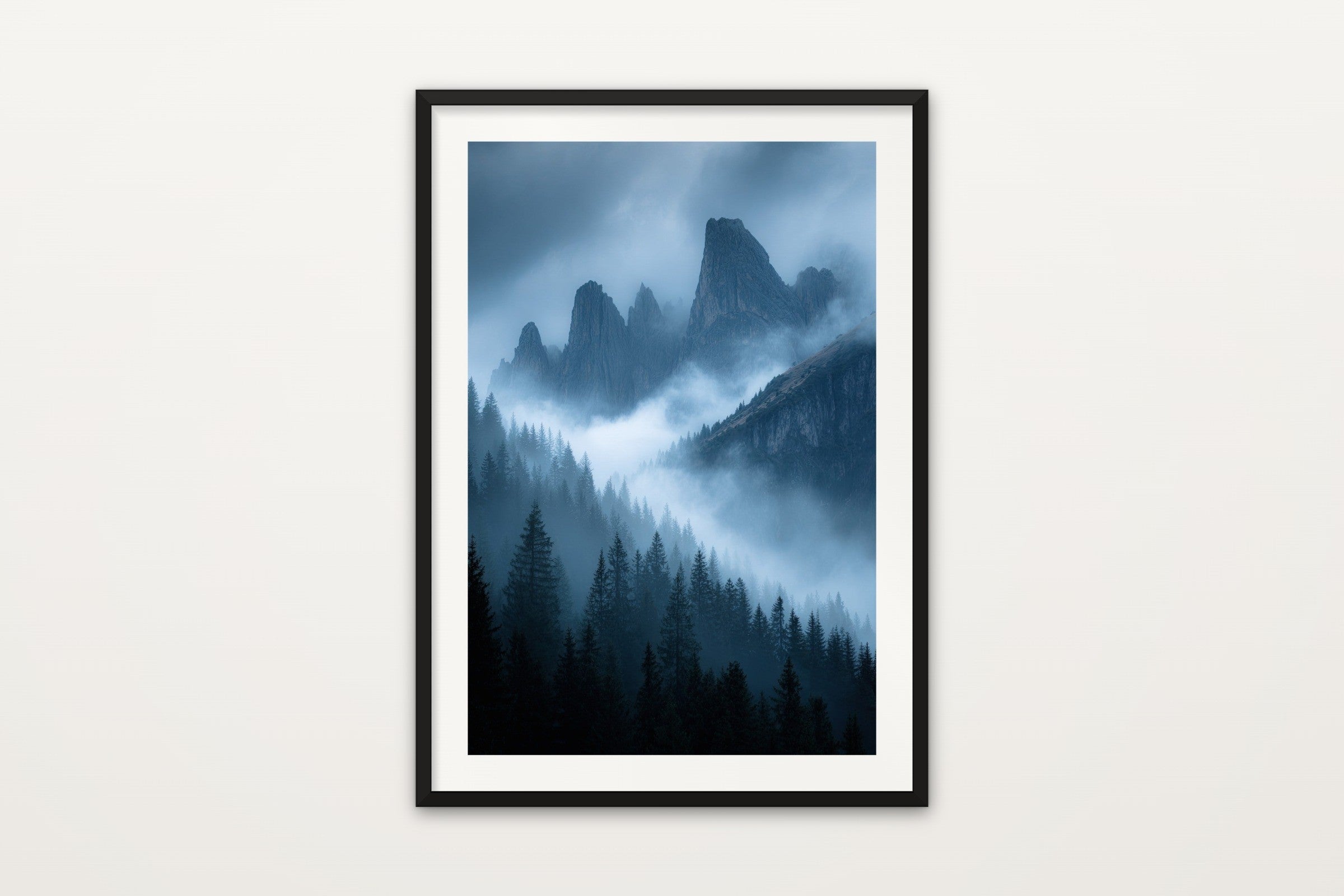 Dolomites in Blue Fog