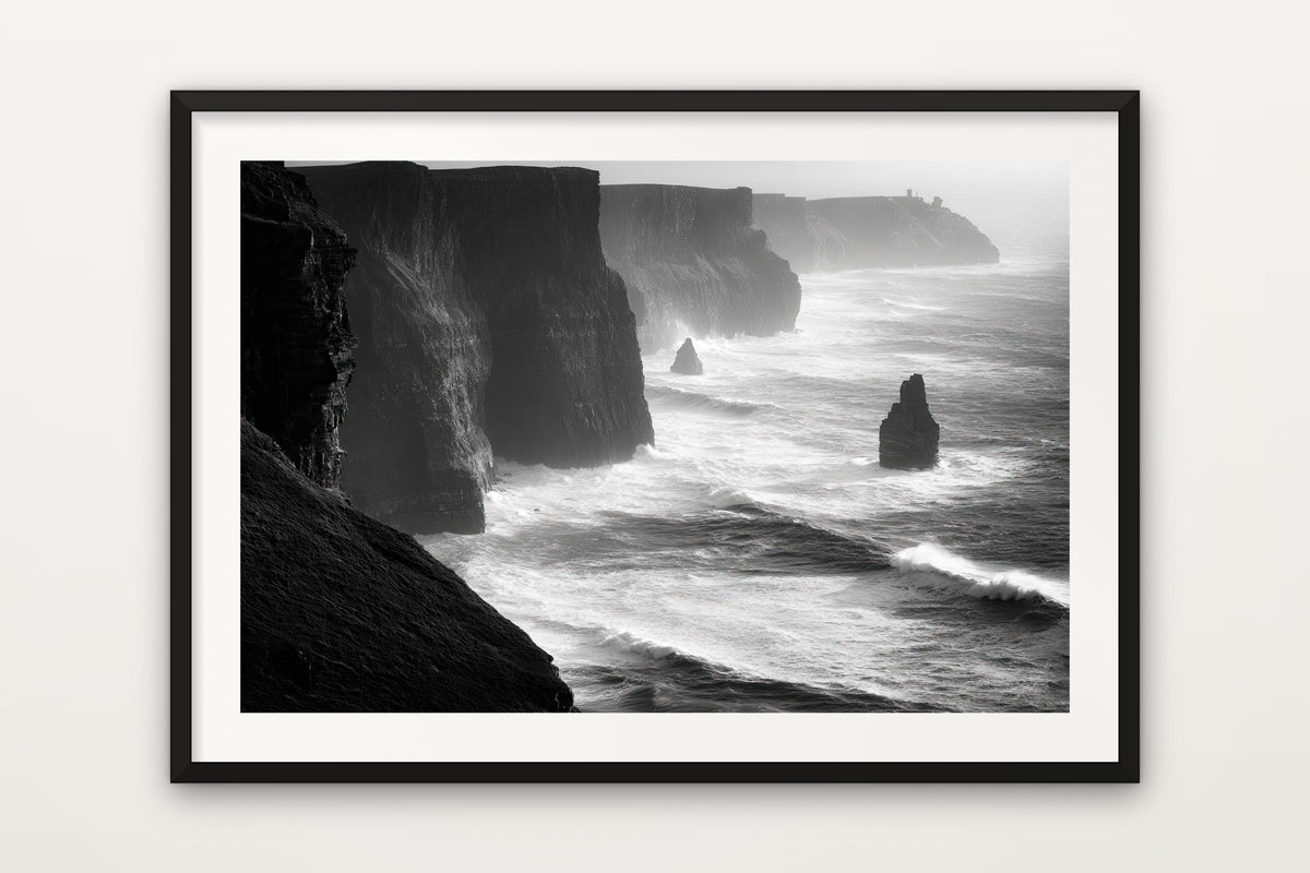 Cliffs of Moher wall art print – The Cliffs of Moher in black and white, Ireland