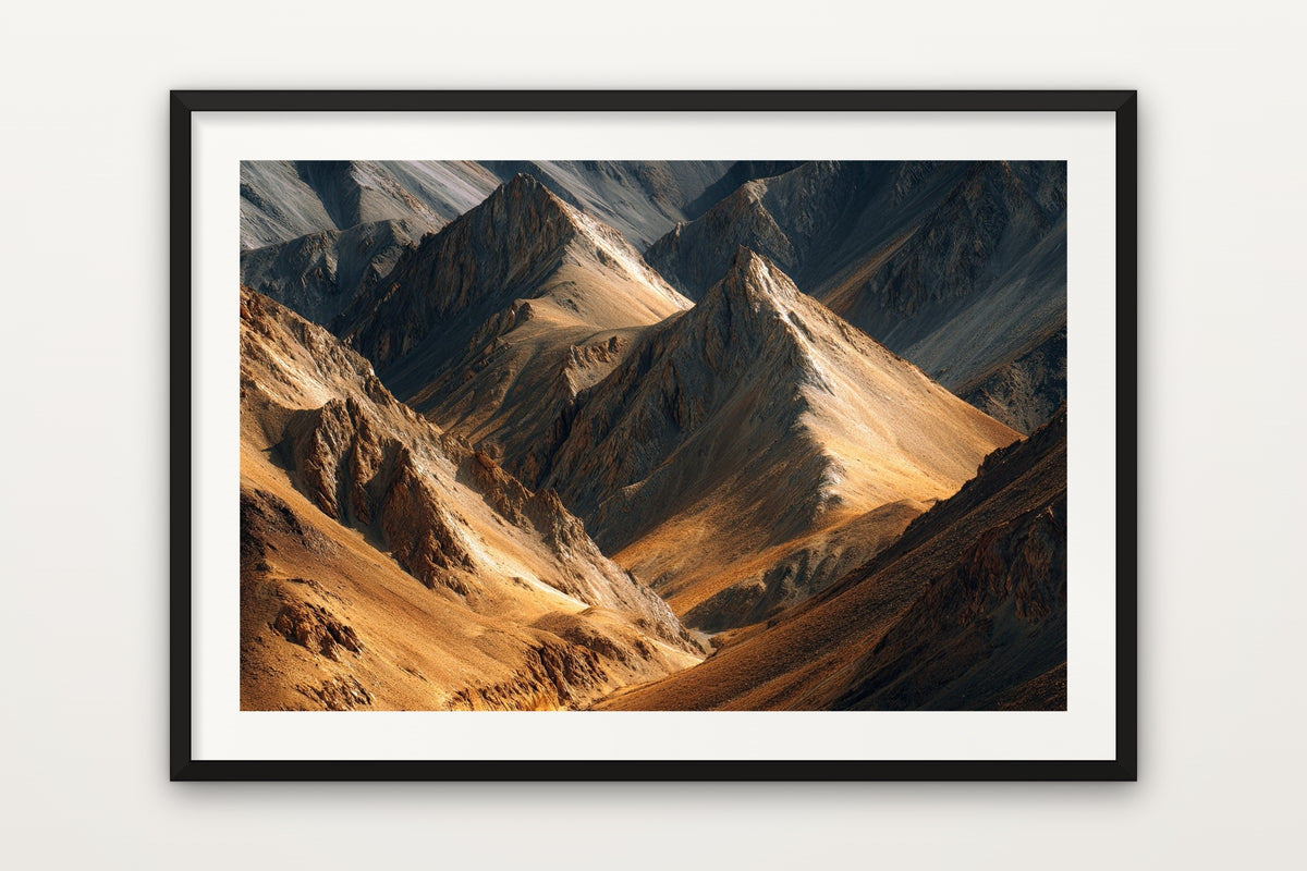 Ladakh Himalayas wall art print – Golden light on the Himalayan mountains of Ladakh, India