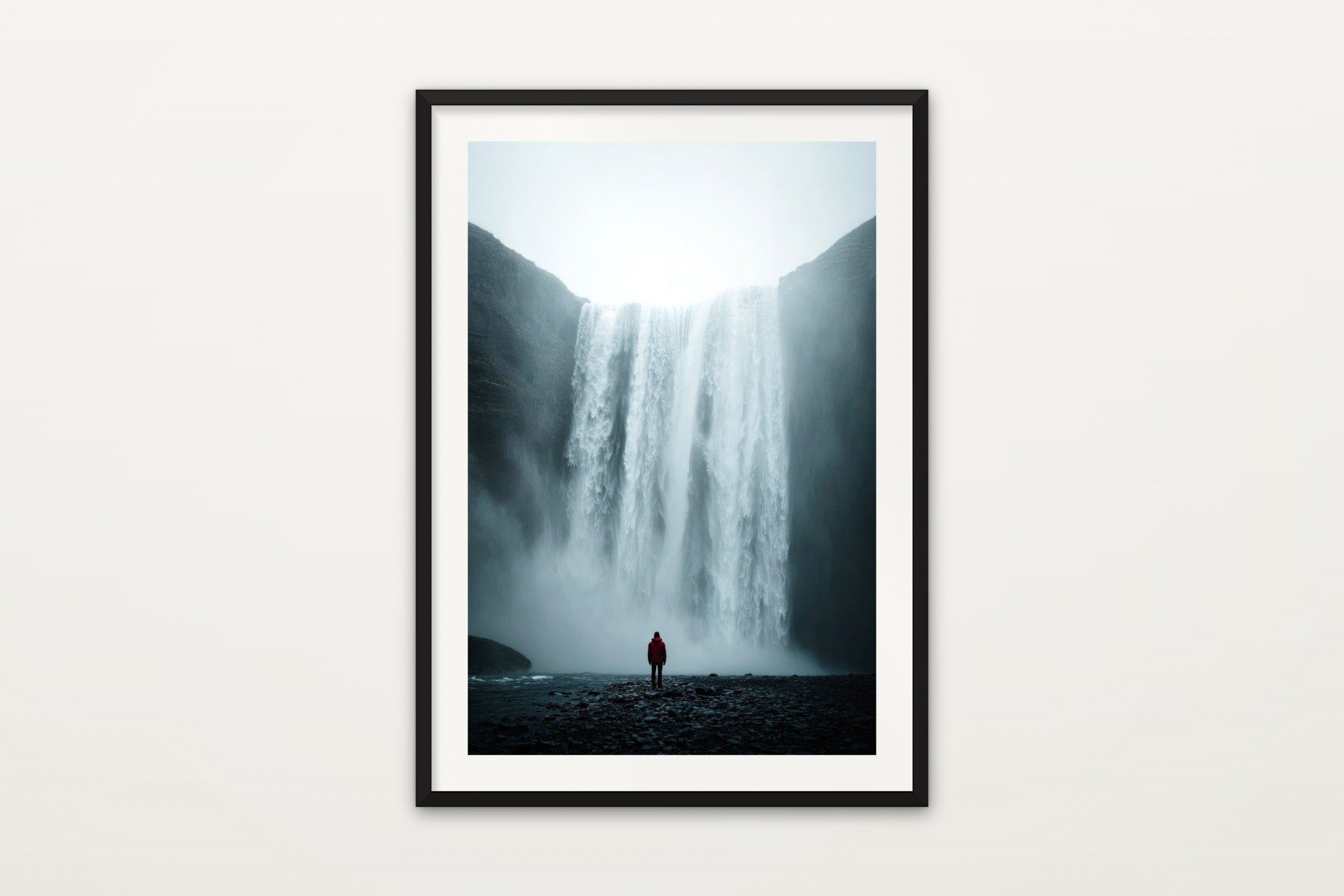 Lone Figure at Skógafoss