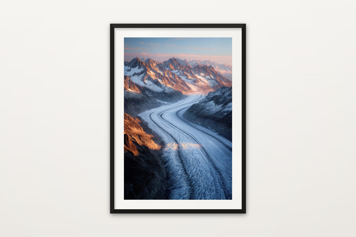 Aletsch Glacier wall art print – An aerial view of the Aletsch Glacier, Swiss Alps