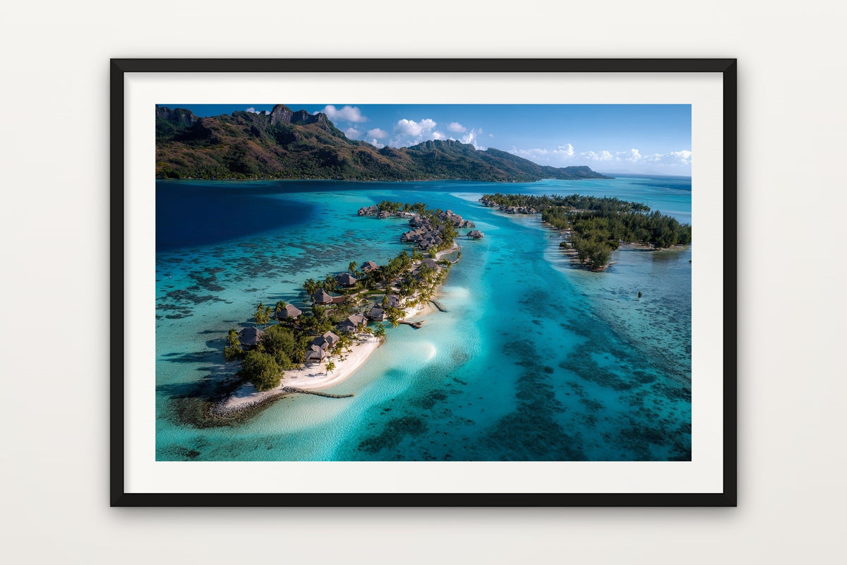 Bora Bora from Above wall art print – An aerial view of Bora Bora and its lagoon, French Polynesia