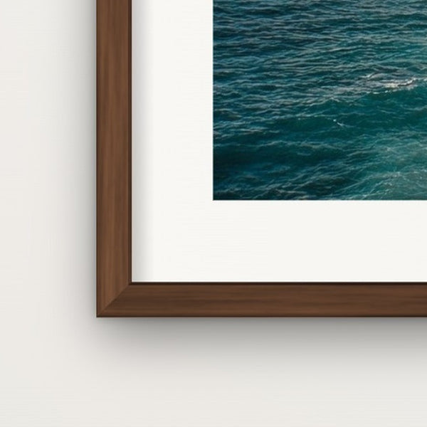Dark wood frame corner